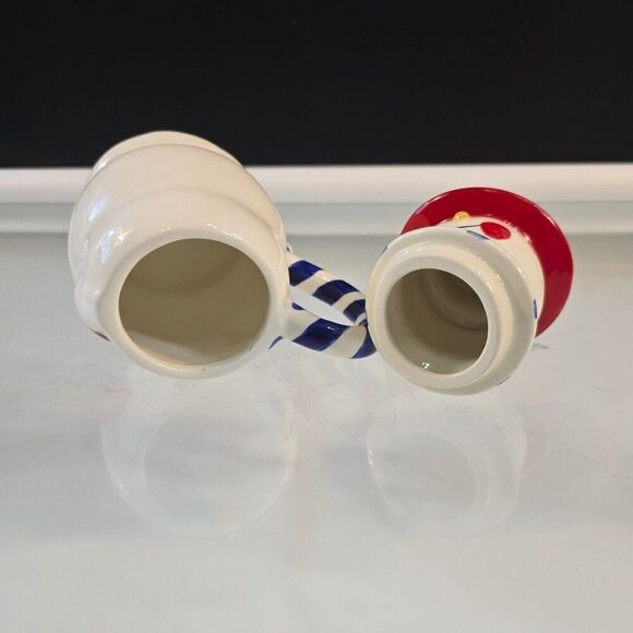 Snowman Mug With Red Hat Lid Temptations Presentable Ovenware By Tara Ceramic - Picture 6 of 8